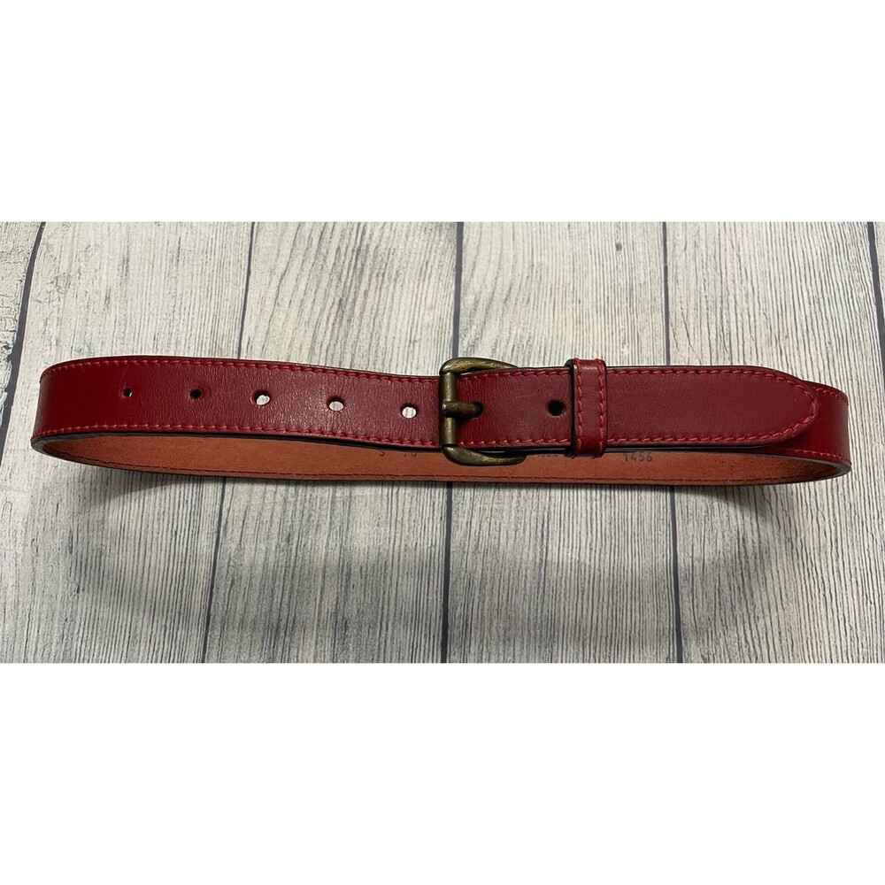Vintage Vtg Tuareg for Benetton Red Leather Women’s Belt, Size Small